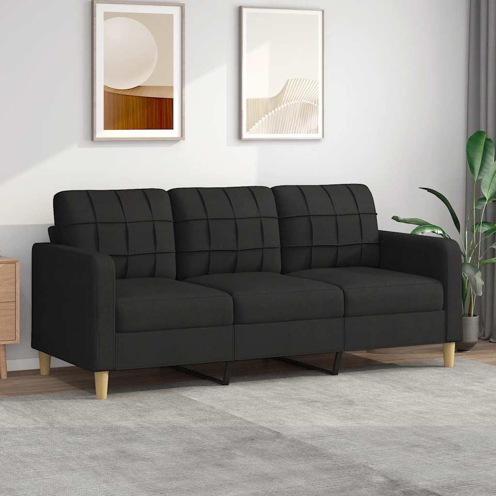 3-personers sofa stof - sort, 180 cm - number 1.