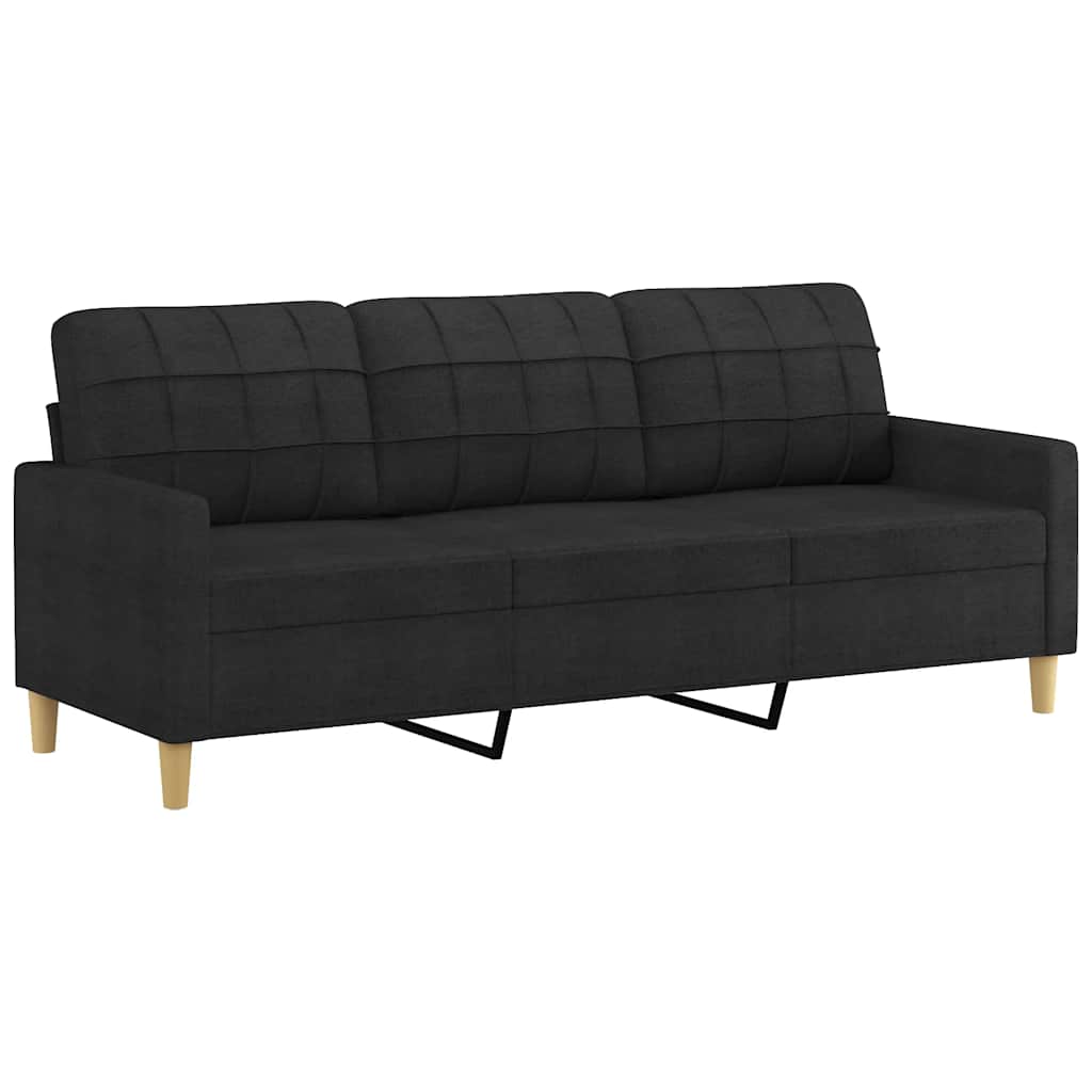 3-seters sofa 180 cm stoff - sort, 198 cm - number 2.