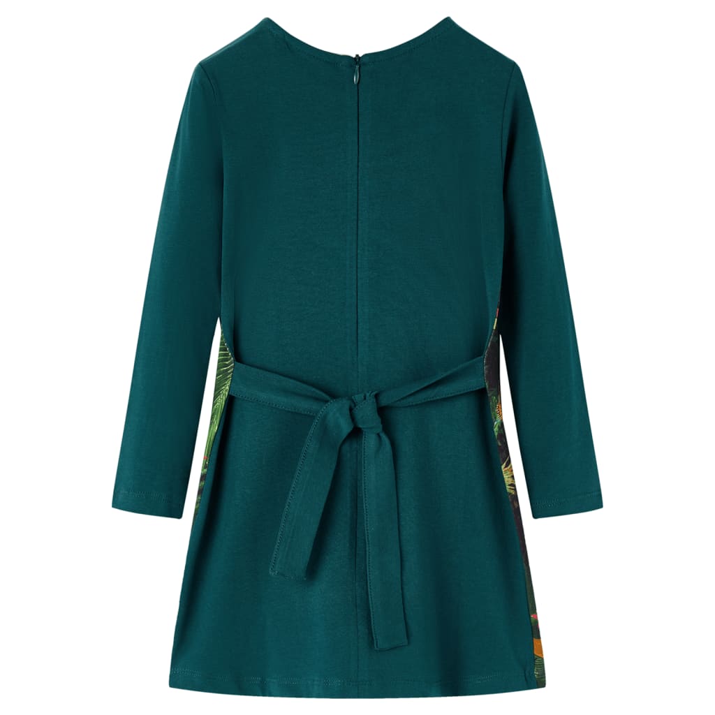 Robe à manches longues pour enfant taille 92 - vert foncé, 92 (1 5-2 ans) - number 2.