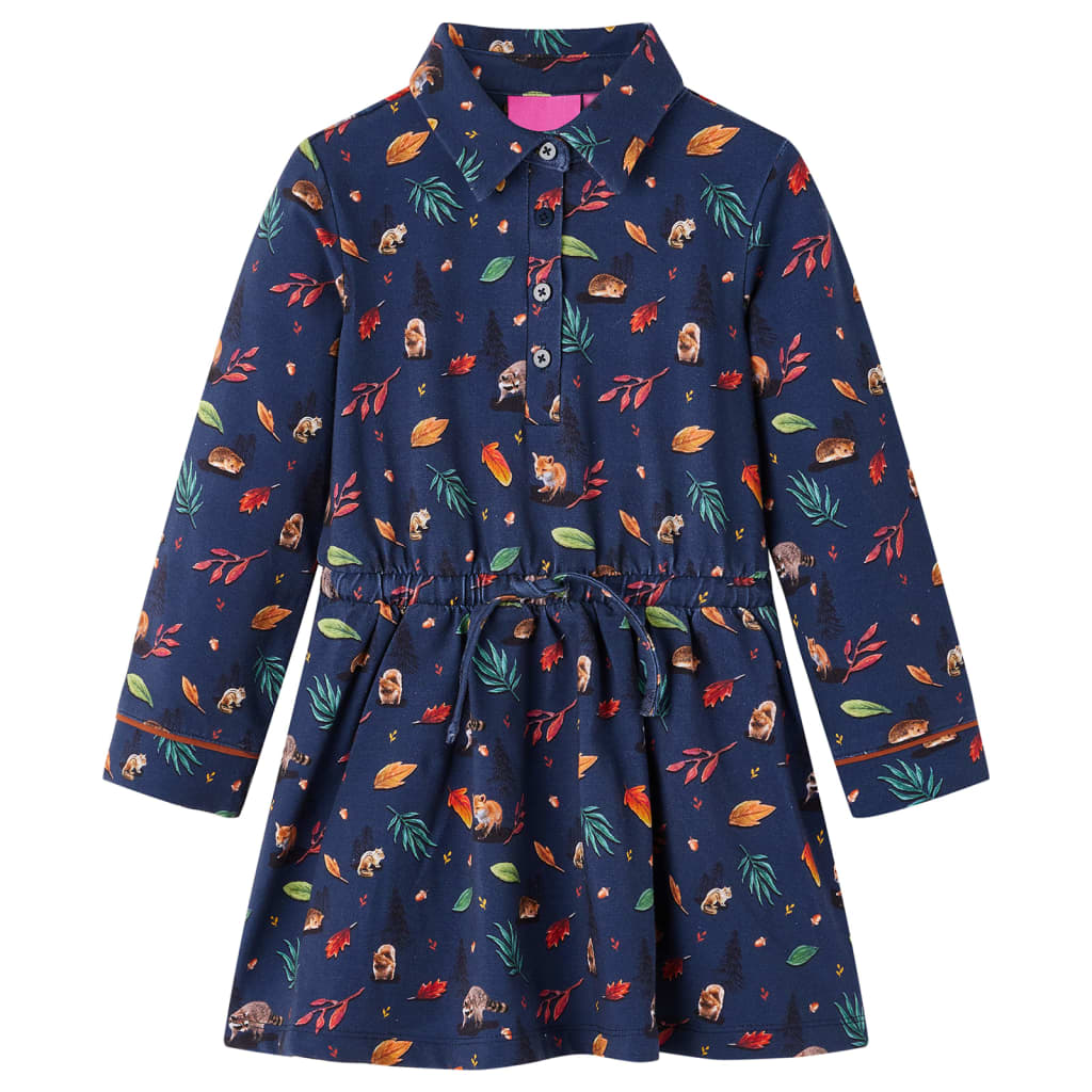 Robe à manches longues pour enfant taille 92 bleu marine - 92 (1 5-2 ans) - number 1.