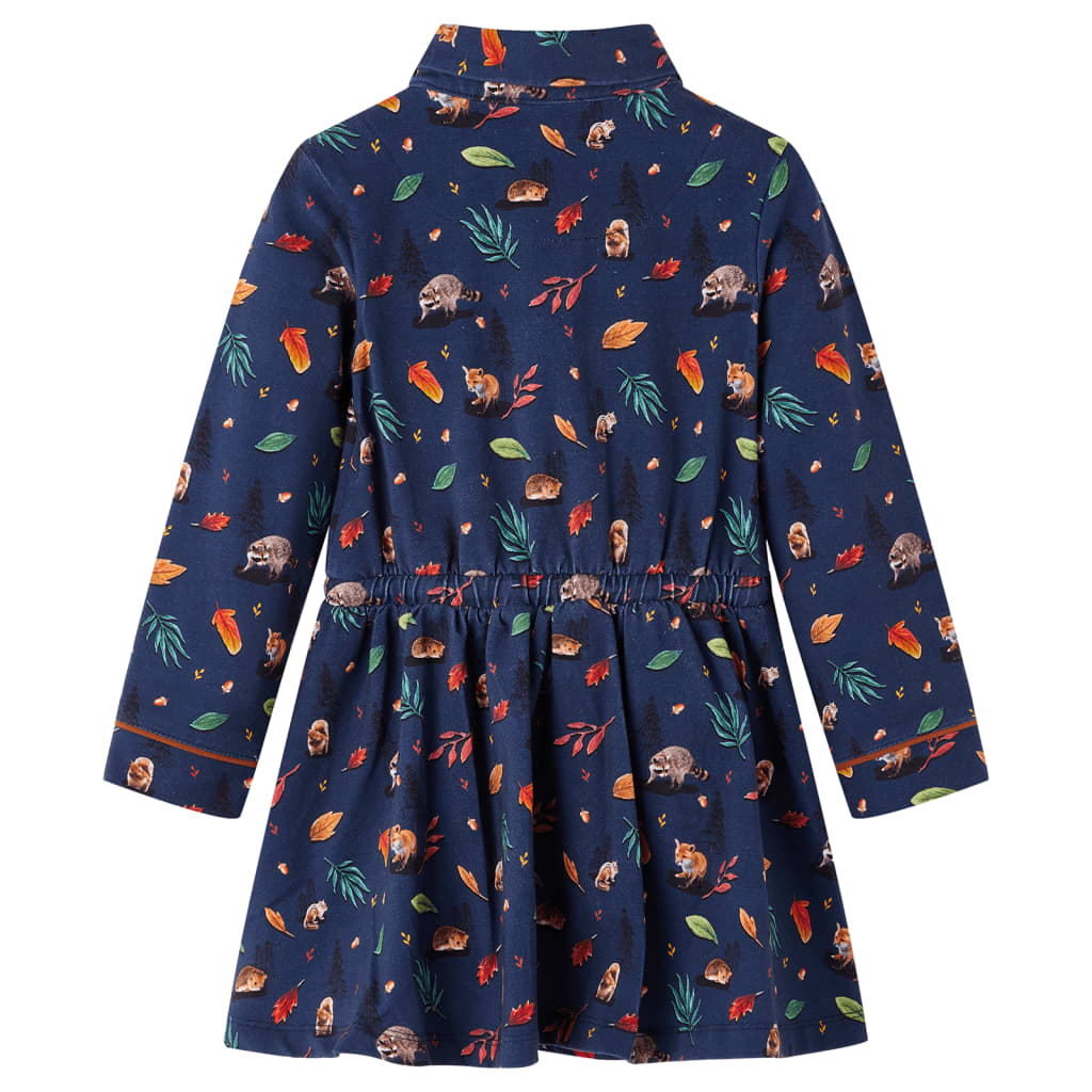 Robe à manches longues pour enfant taille 92 bleu marine - 92 (1 5-2 ans) - number 2.