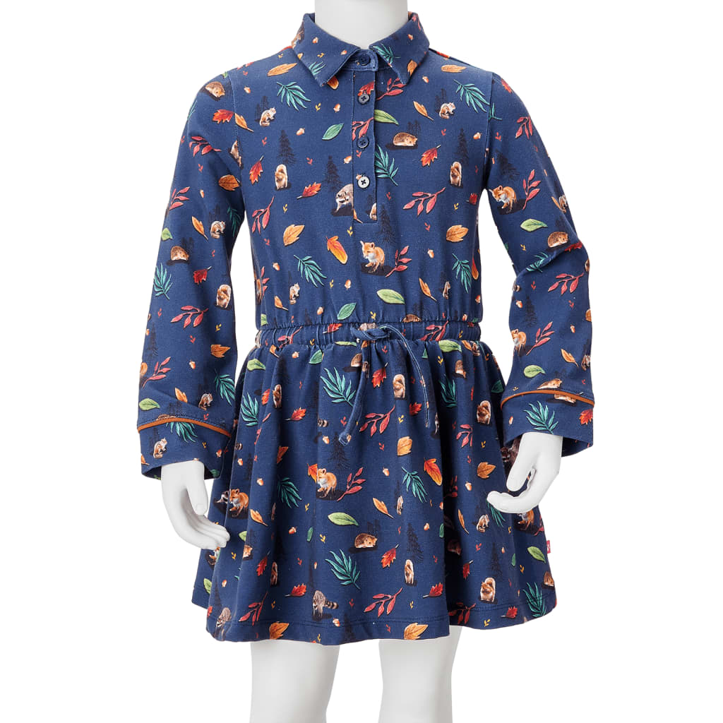 Robe à manches longues pour enfant taille 92 bleu marine - 92 (1 5-2 ans) - number 8.