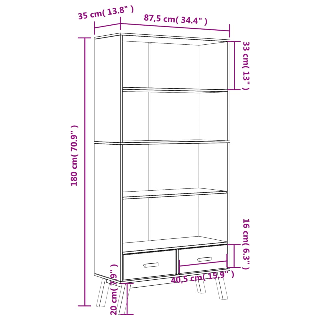Regał stary 4 półki sosna lite - number 12.