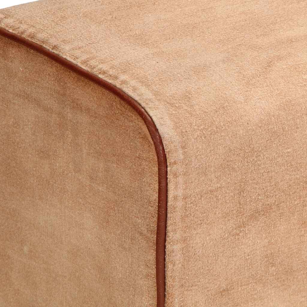 Gymnastikbuk 160 cm ægte skind og kanvas brun - number 6.