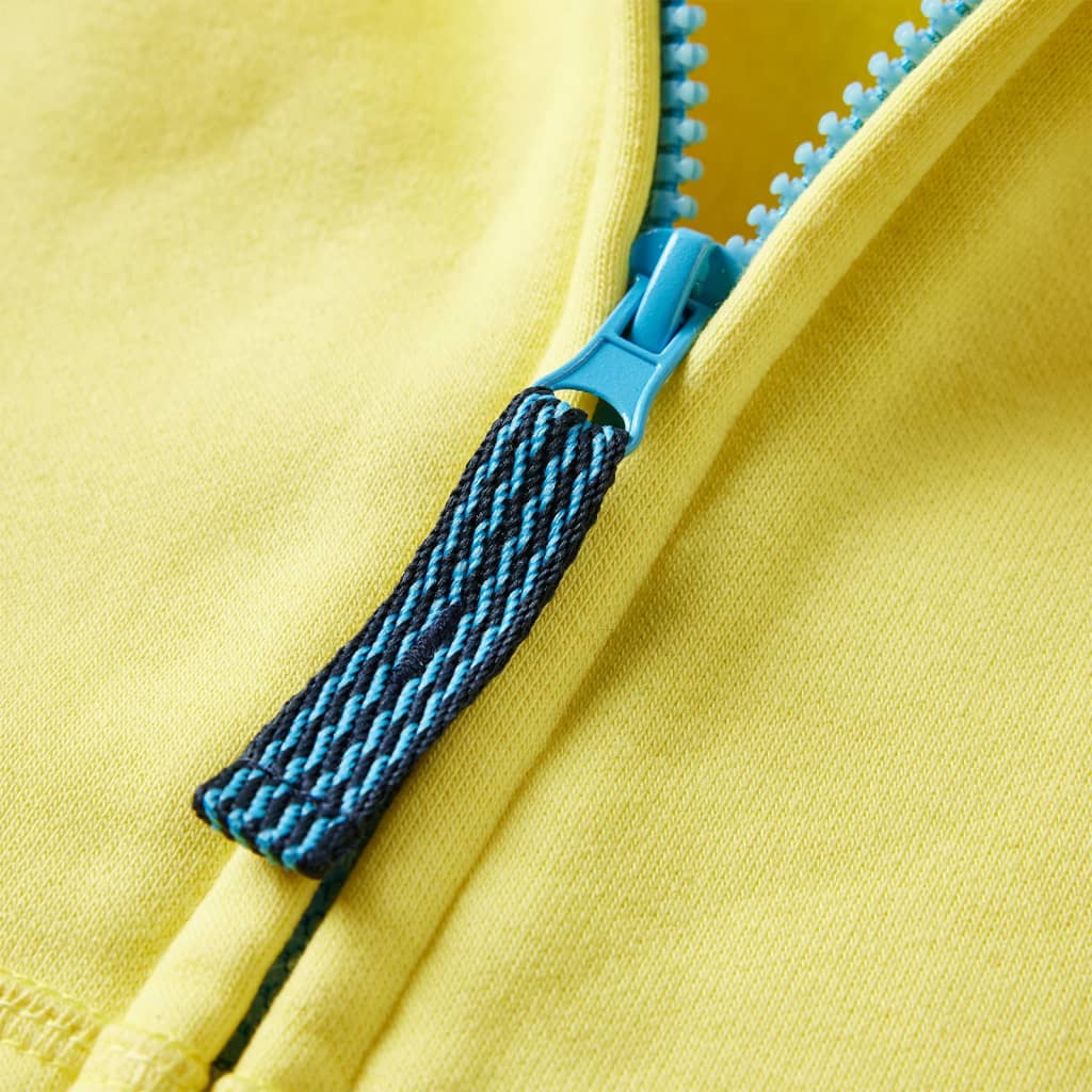 Sweat à capuche pour enfant taille 92 avec zip jaune clair - 92 (1 5-2 ans) - number 5.