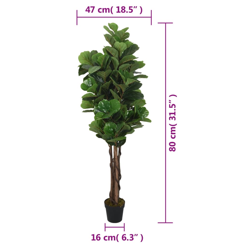 Artificial violin fig 96 leaves green - 80 cm, 1 - number 5.