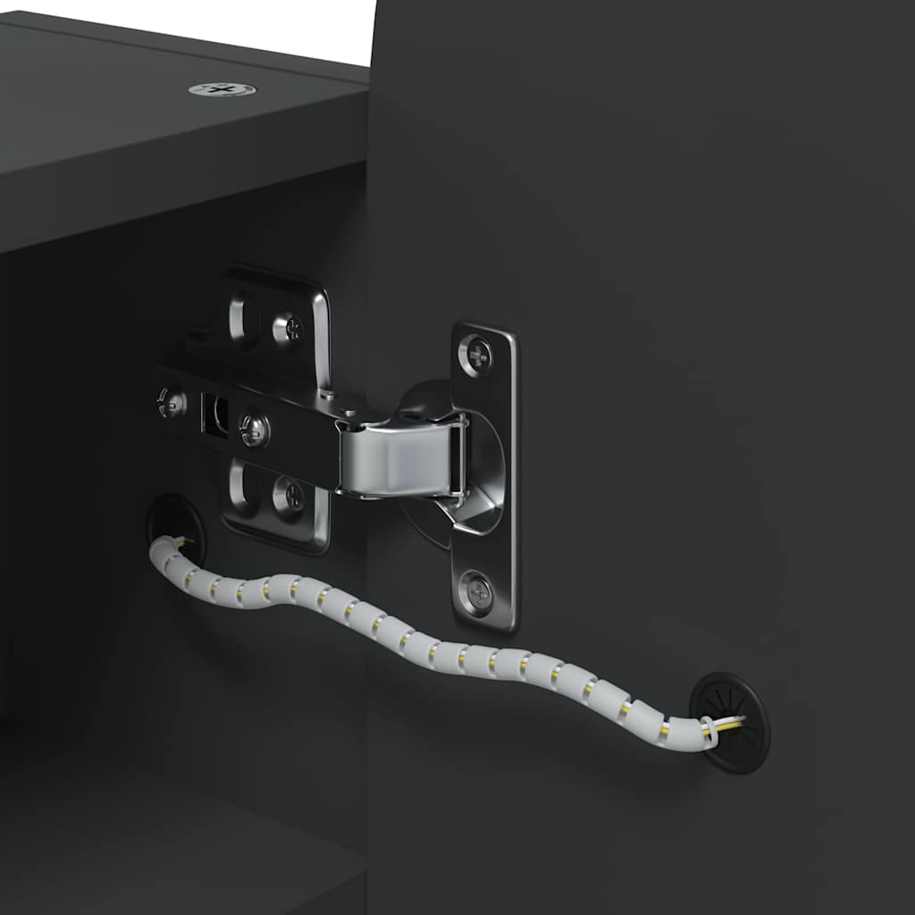 Kupaonski ormarić sa ogledalom i led svjetlom 42x13x70 zakrivljeni - crni, 1 - number 10.