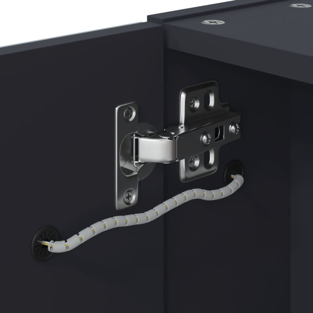 Kupaonski ormarić s ogledalom i led svjetlom 60x13x52 - sivi, 60x13x52 cm, 1 - number 9.