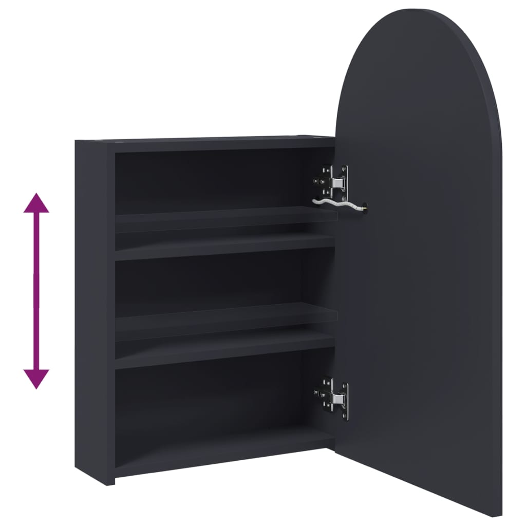 Kupaonski ormarić s ogledalom i led svjetlom 42x13x70 zakrivljeni - sivi, 1 - number 9.