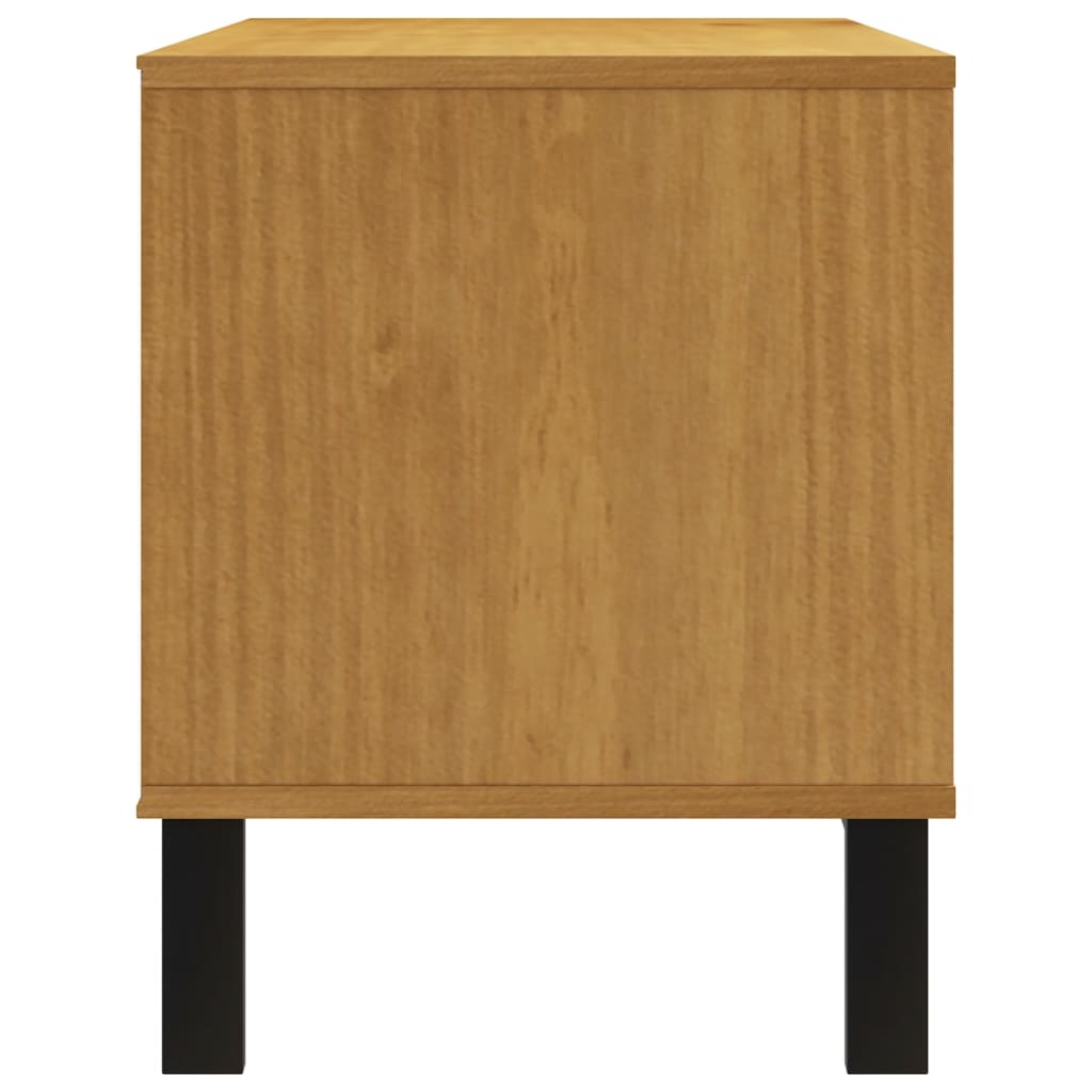 Tv table flam 110x40x50 cm solid pine - solid pine with an oak-colored plastic, 110 x 40 x 50 cm (w x d x h) - number 6.