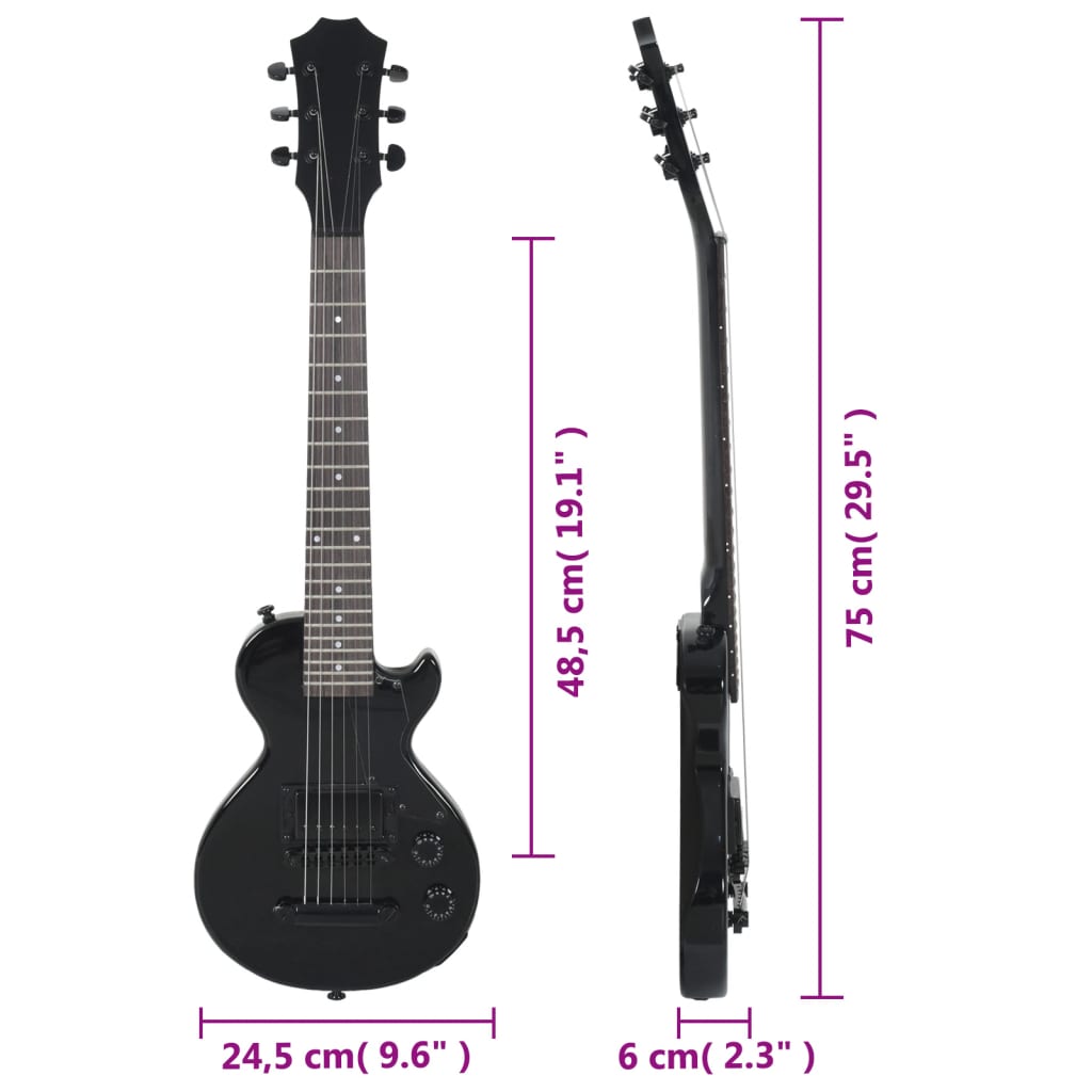 Električna gitara za djecu s torbom 3/4 30" - crna - number 12.