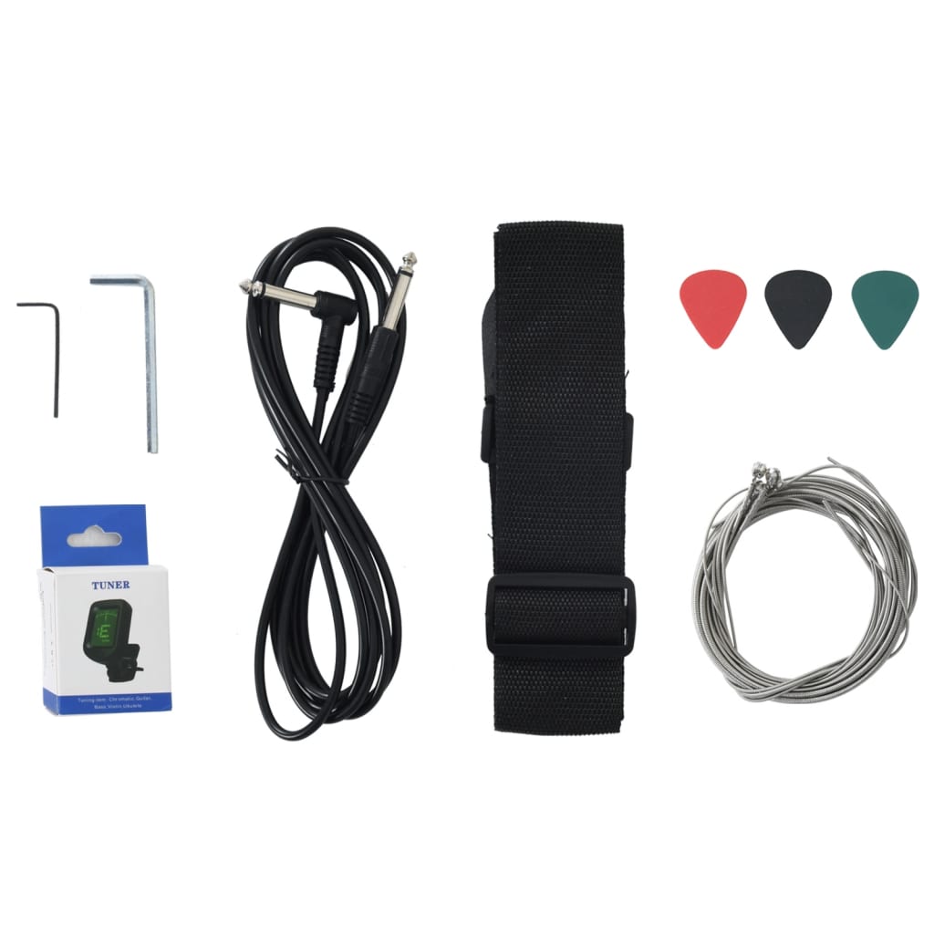 Električna bas gitara za početnike uklj. torba 4/4 46" smeđe crna - smeđa i crna - number 9.