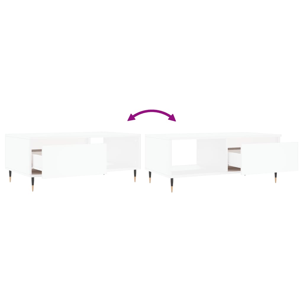 Sofabord 90x50x36,5 cm konstrueret træ - hvid, 1 - number 9.