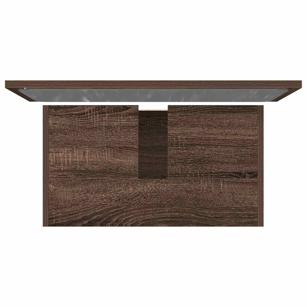 Zestaw mebli łazienkowych 2 części drewno klejone dąb brązowy - dąb brązowy, 1 - number 8.