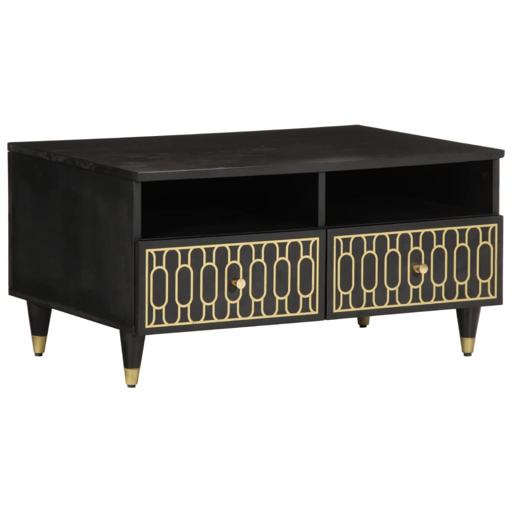 Sofabord 80x54x40 cm massivt mangotræ - sort, 1 - number 1.