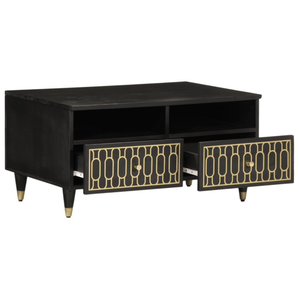 Sofabord 80x54x40 cm massivt mangotræ - sort, 1 - number 2.