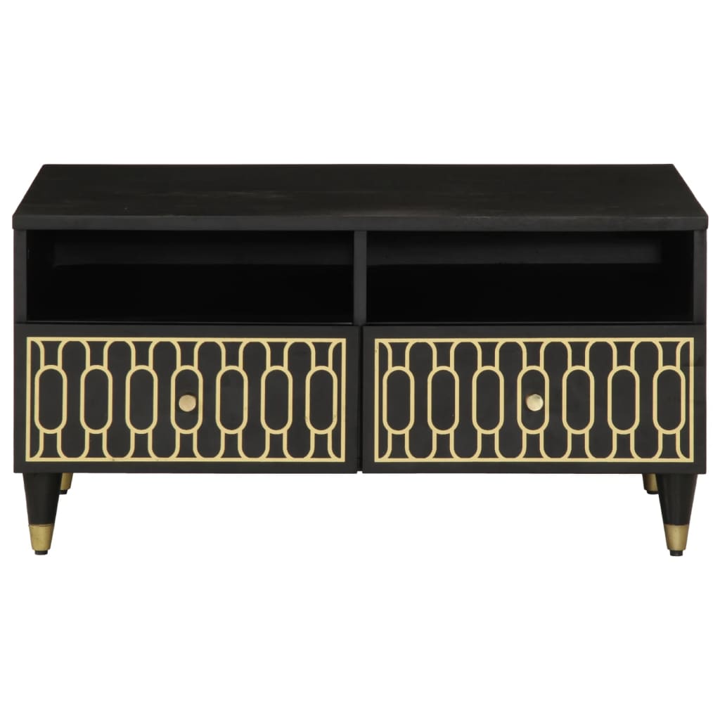 Sofabord 80x54x40 cm massivt mangotræ - sort, 1 - number 3.