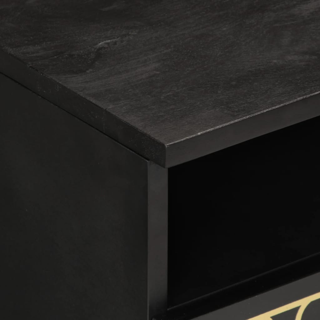 Sofabord 80x54x40 cm massivt mangotræ - sort, 1 - number 7.