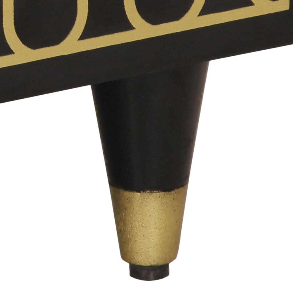 Sofabord 80x54x40 cm massivt mangotræ - sort, 1 - number 9.