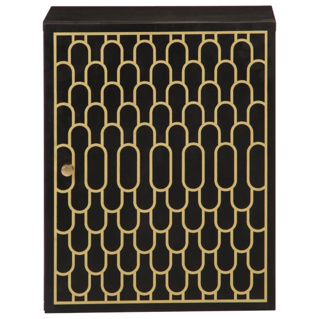 Badeværelsesskab 38x33x48 cm massivt mangotræ - sort, 1 - number 3.