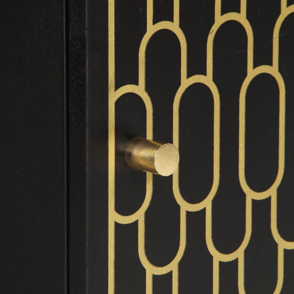 Badeværelsesskab 38x33x48 cm massivt mangotræ - sort, 1 - number 9.