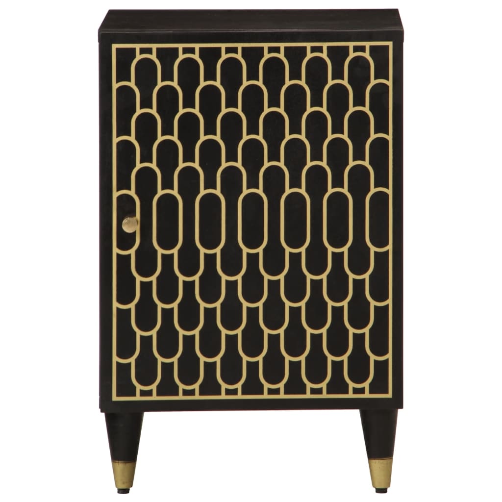 Badeværelsesskab 38x33x58 cm massivt mangotræ - sort, 1 - number 3.