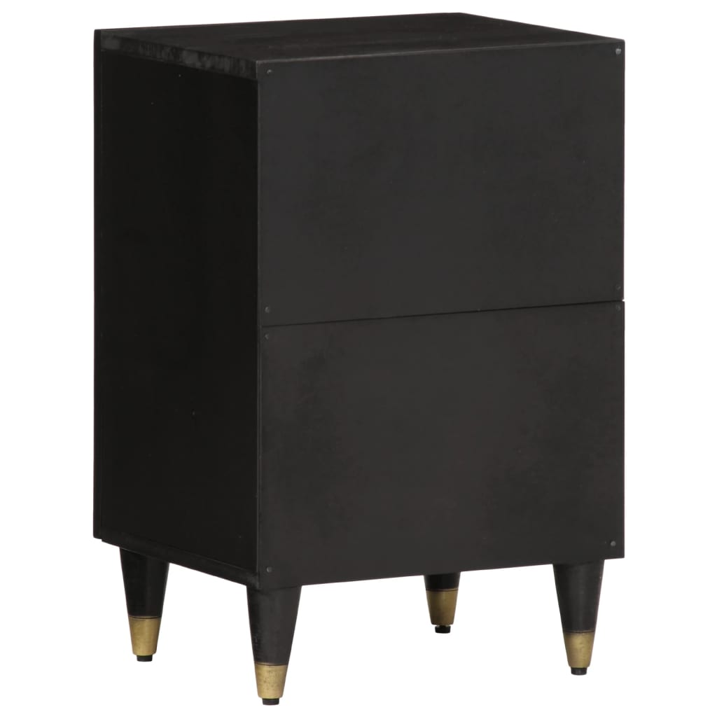 Badeværelsesskab 38x33x58 cm massivt mangotræ - sort, 1 - number 5.