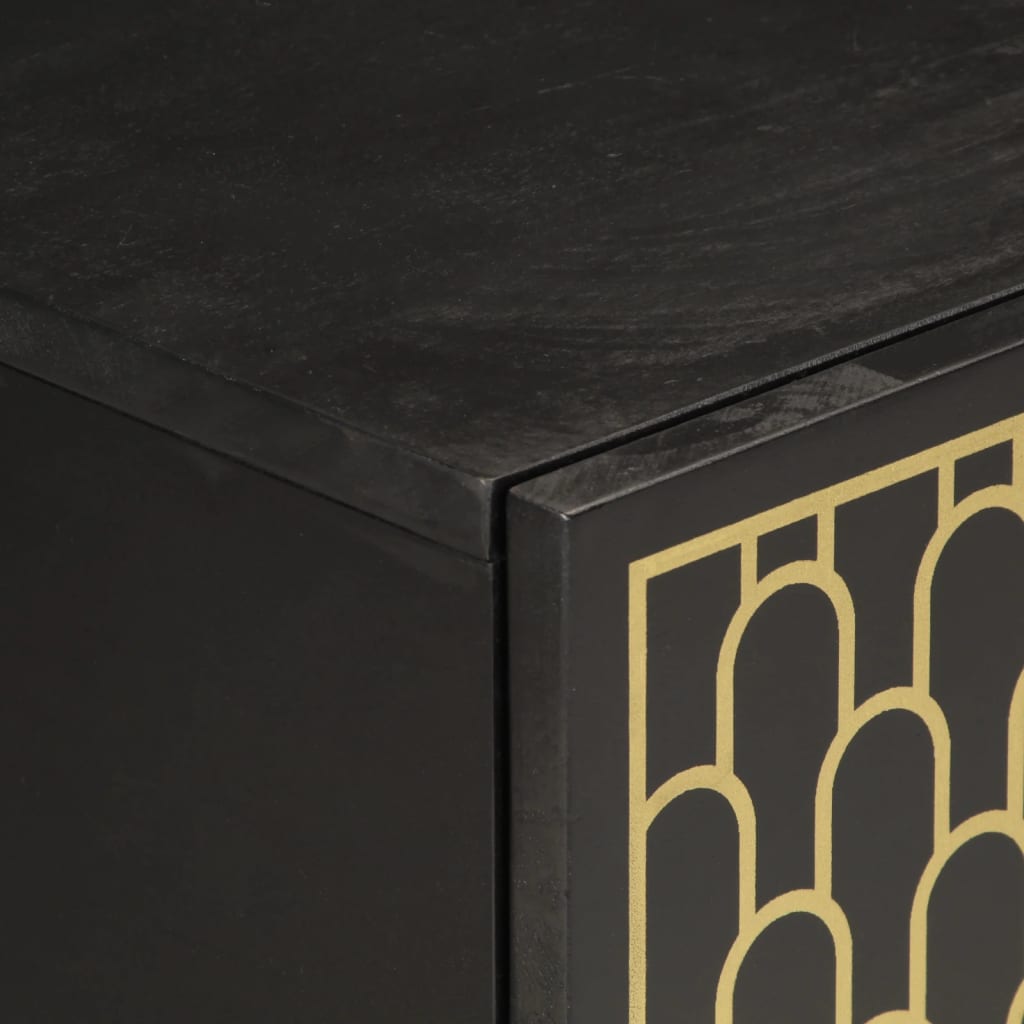 Badeværelsesskab 38x33x58 cm massivt mangotræ - sort, 1 - number 8.