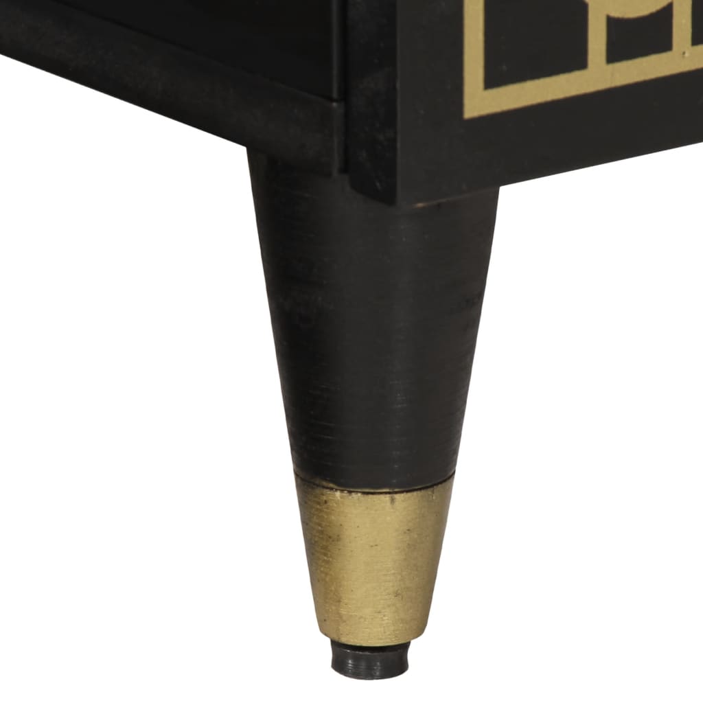 Badeværelsesskab 38x33x58 cm massivt mangotræ - sort, 1 - number 10.