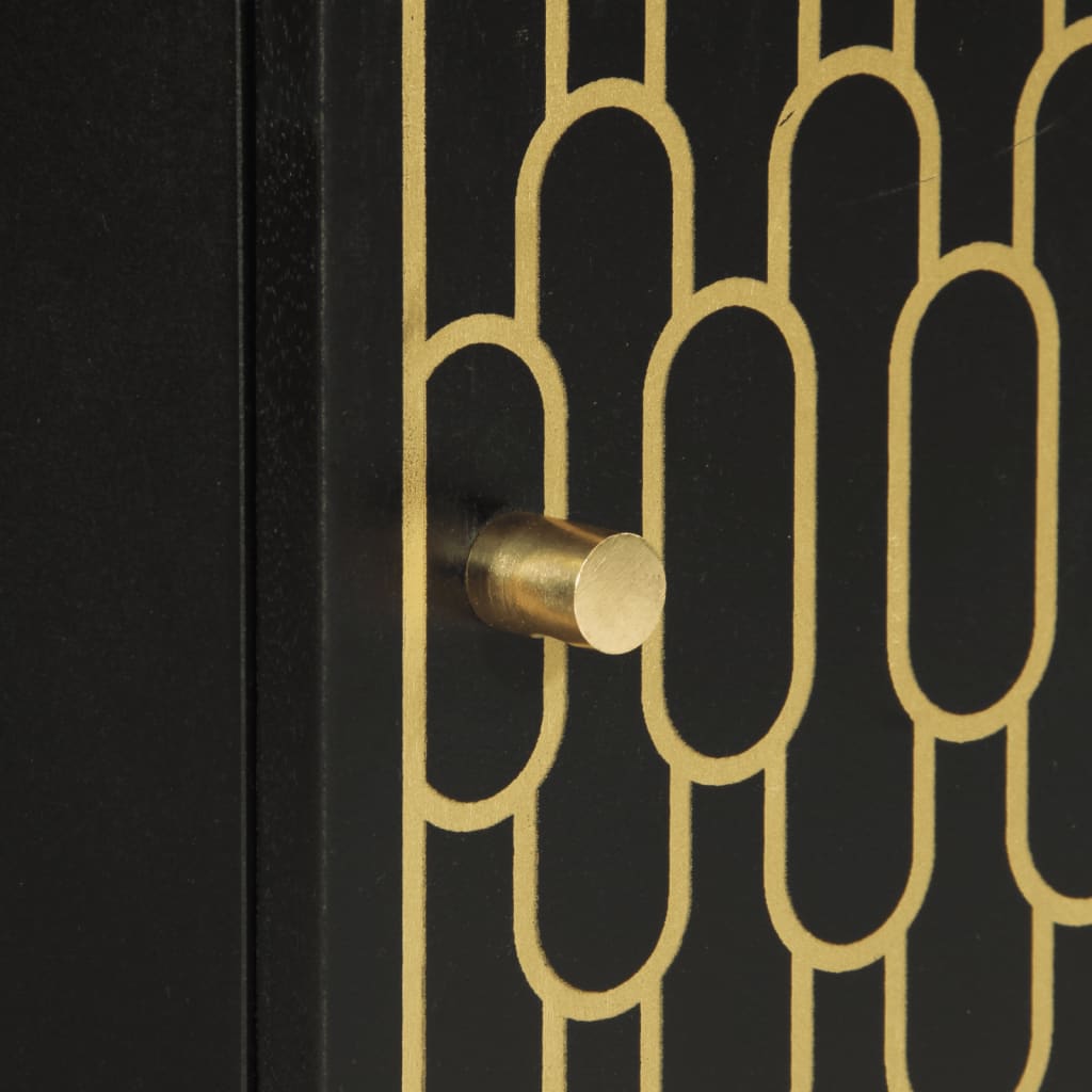 Badeværelsesskab 38x33x58 cm massivt mangotræ - sort, 1 - number 9.