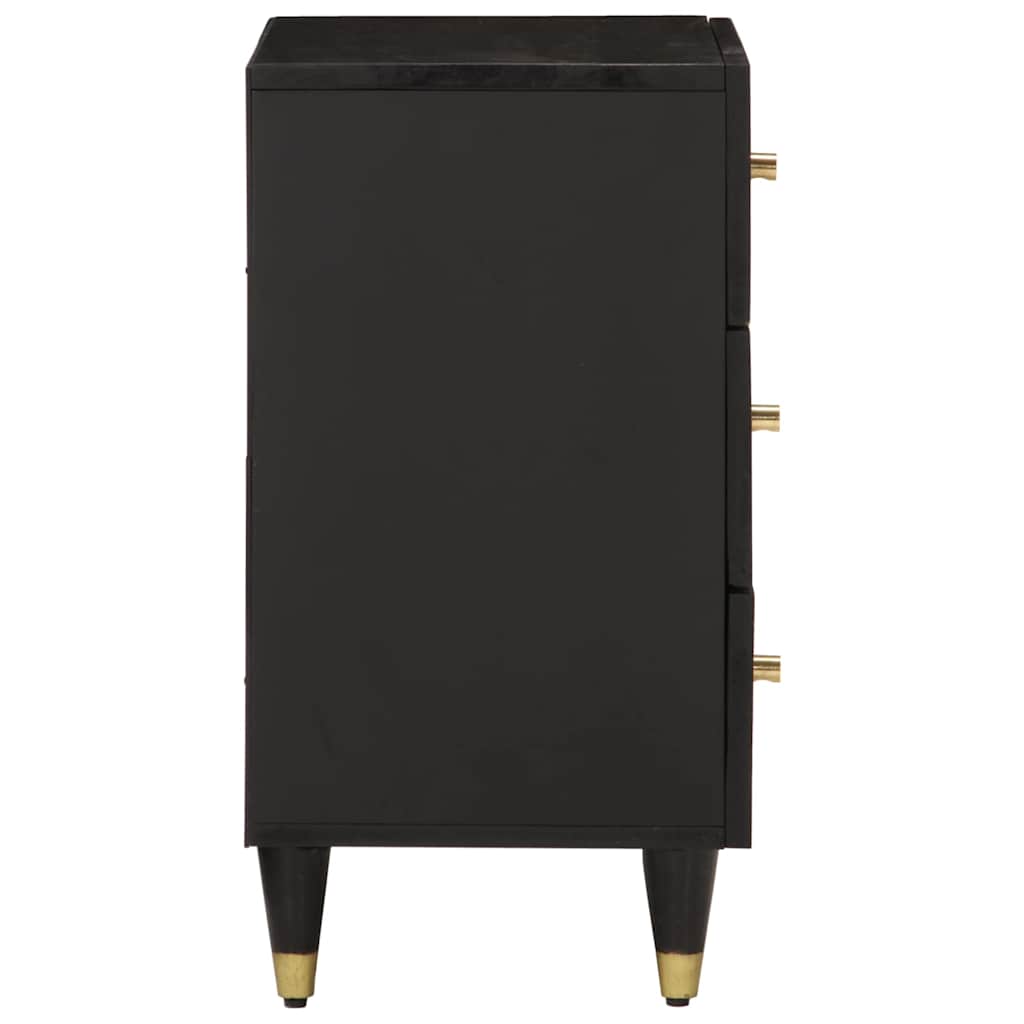 Sengebord 50x33x60 cm massivt mangotræ - sort, 1 - number 4.