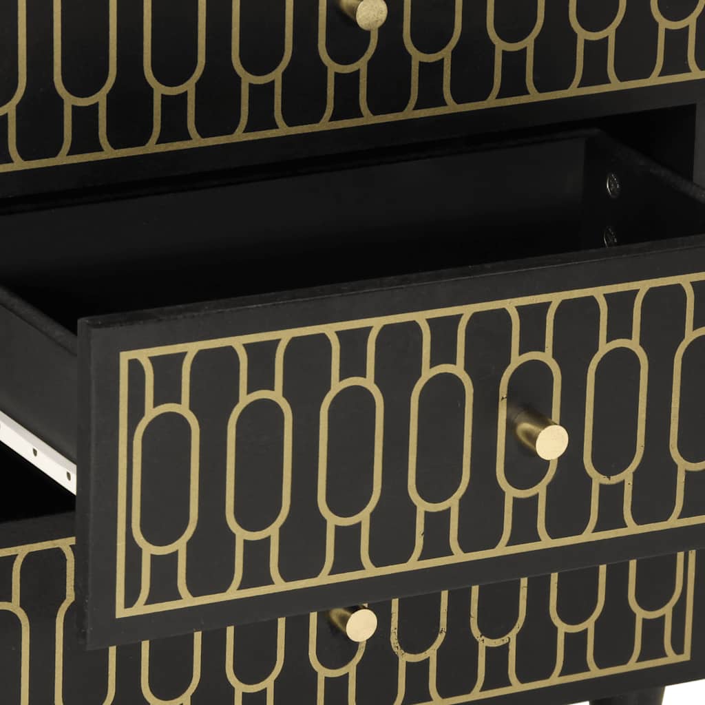 Sengebord 50x33x60 cm massivt mangotræ - sort, 1 - number 8.