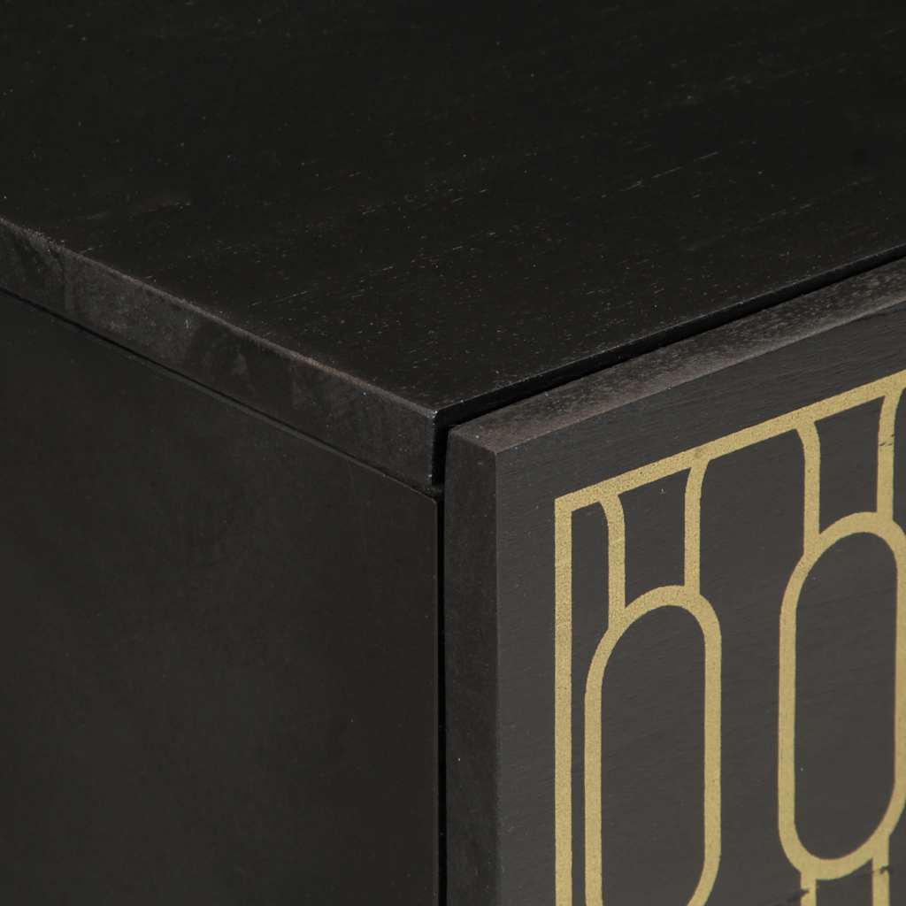 Noćni ormarić 50x33x60 cm puno mango drvo - crni, 1 - number 8.