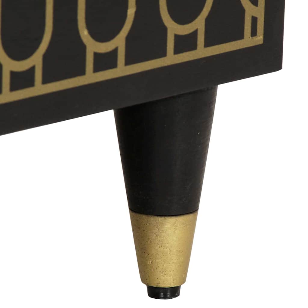 Noćni ormarić 50x33x60 cm puno mango drvo - crni, 1 - number 10.