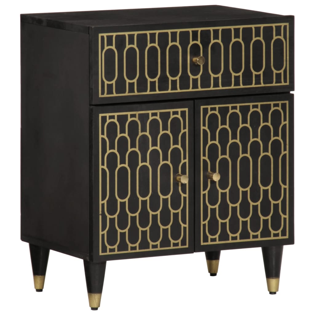 Sengebord 50x33x60 cm massivt mangotræ - sort, 1 - number 1.