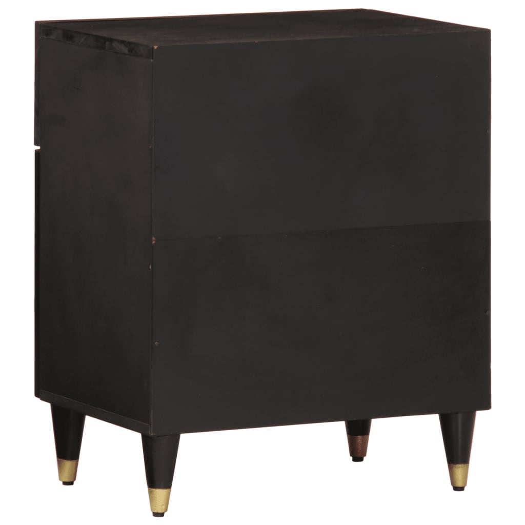 Sengebord 50x33x60 cm massivt mangotræ - sort, 1 - number 5.