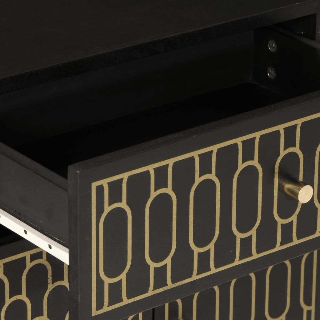 Sengebord 50x33x60 cm massivt mangotræ - sort, 1 - number 8.