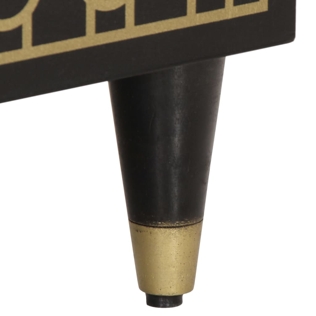 Sengebord 50x33x60 cm massivt mangotræ - sort, 1 - number 9.