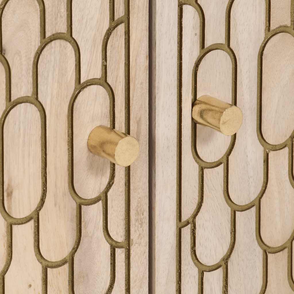 Skab 60x33x75 cm massivt mangotræ - naturfarvet, 1 - number 7.