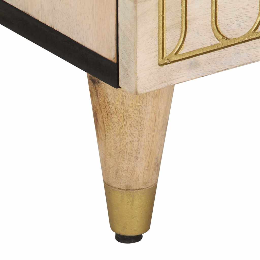 Tv-bord 80x33x46 cm massivt mangotræ - naturfarvet, 1 - number 9.