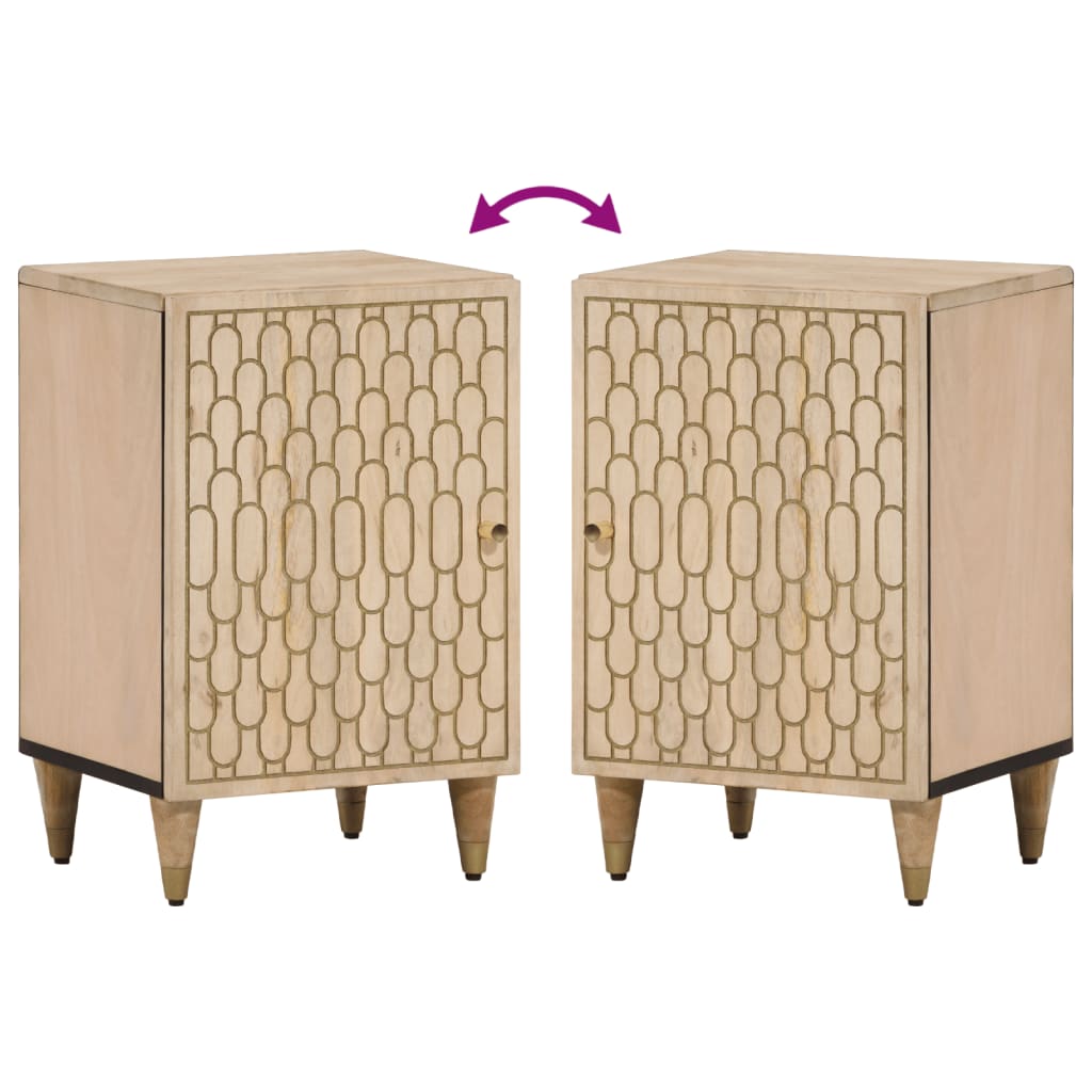 Badeværelsesskab 38x33x58 cm massivt mangotræ - naturfarvet, 1-1 - number 6.