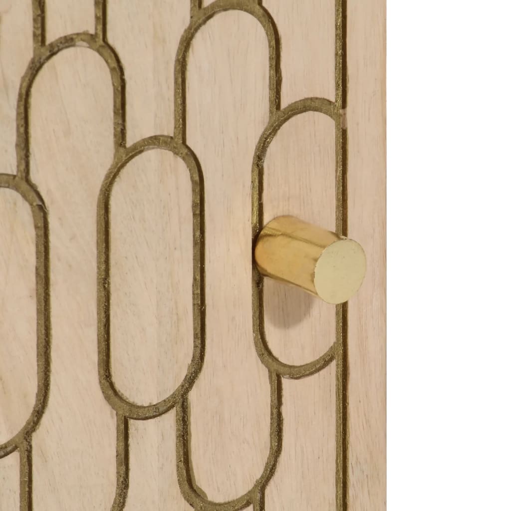 Badeværelsesskab 38x33x58 cm massivt mangotræ - naturfarvet, 1-1 - number 8.