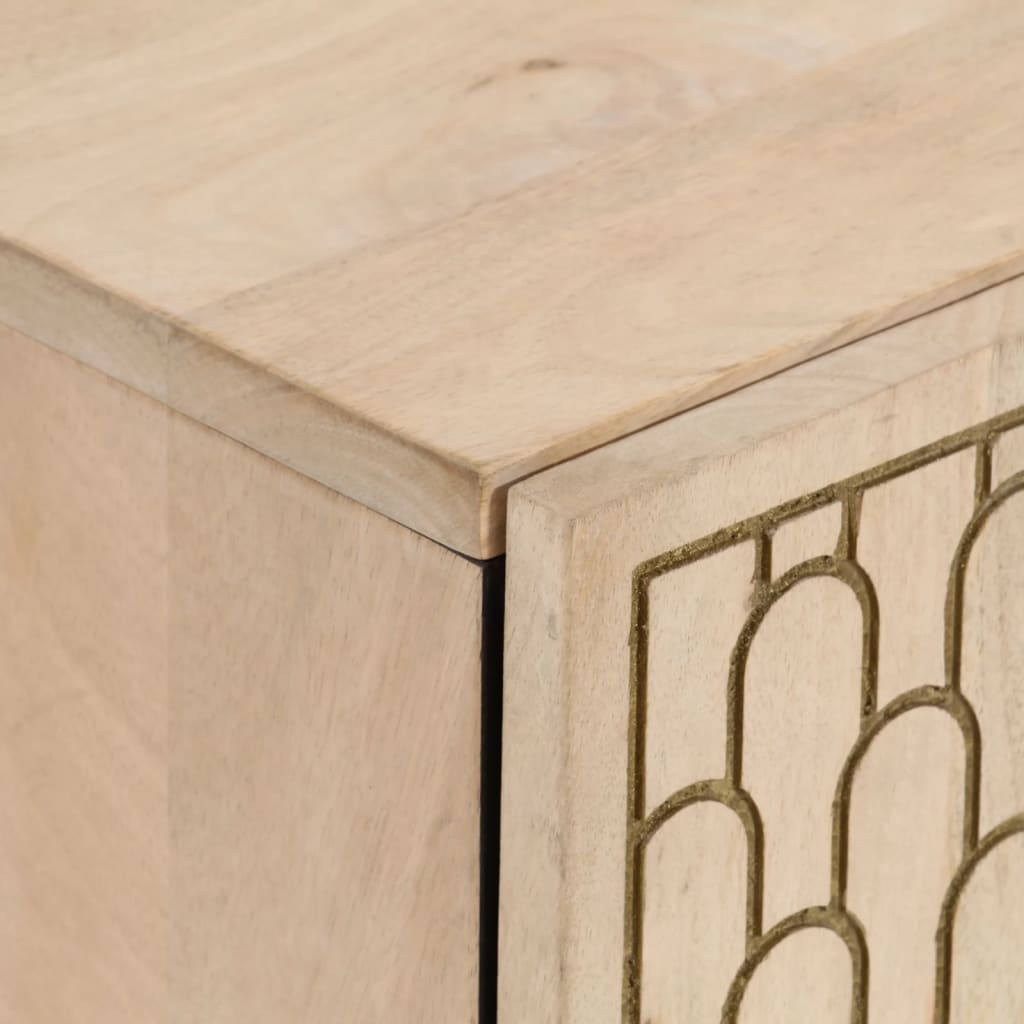 Badeværelsesskab 38x33x58 cm massivt mangotræ - naturfarvet, 1-1 - number 7.