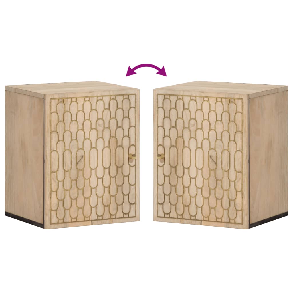 Badeværelsesskab 38x33x48 cm massivt mangotræ - number 6.