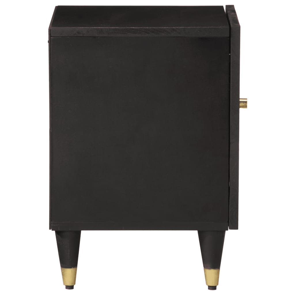 Sengebord 40x33x46 cm massivt mangotræ - sort, 1 - number 4.