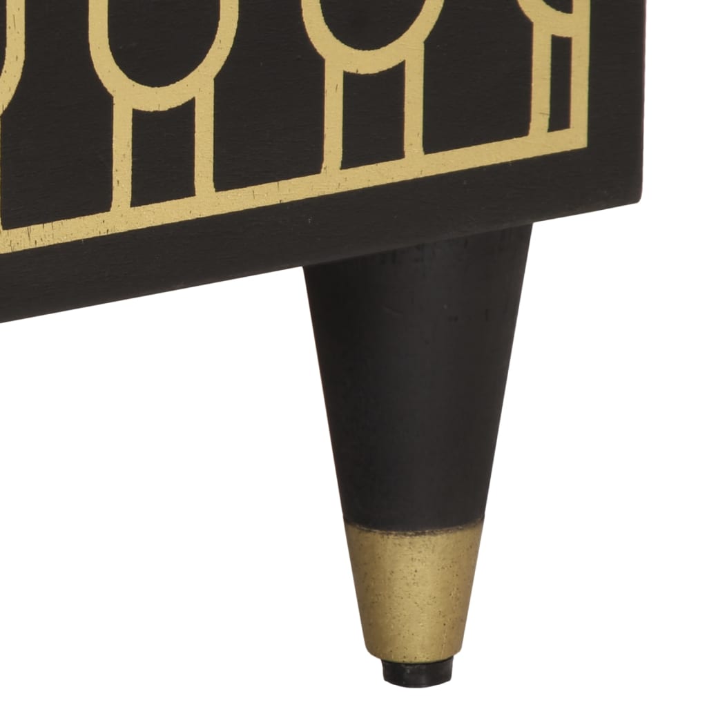 Sengebord 40x33x46 cm massivt mangotræ - sort, 1 - number 10.