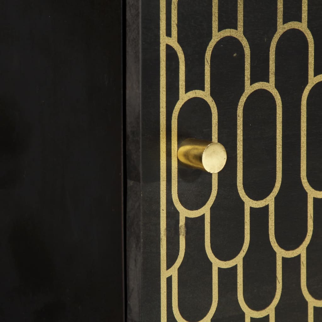 Sengebord 40x33x46 cm massivt mangotræ - sort, 1 - number 9.