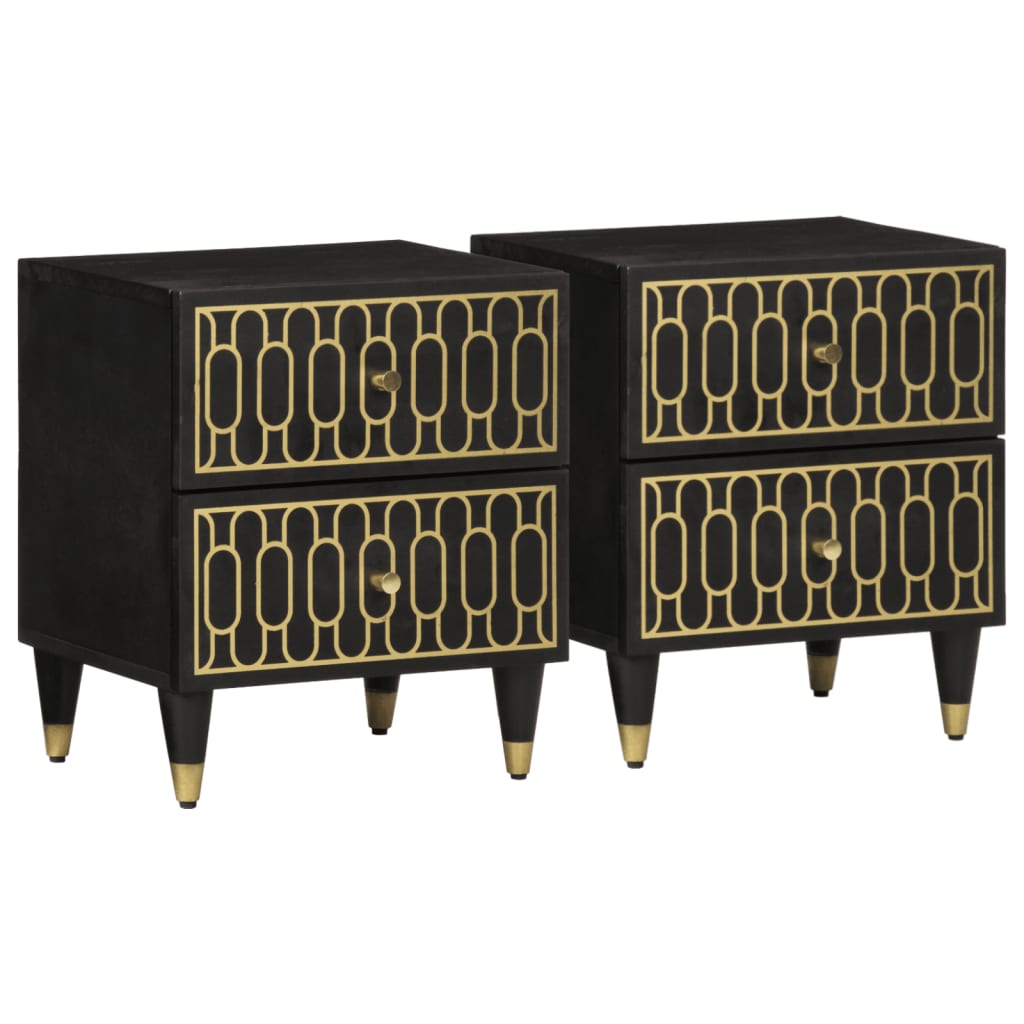 Sengeborde 2 stk. 40x33x46 cm massivt mangotræ - number 1.