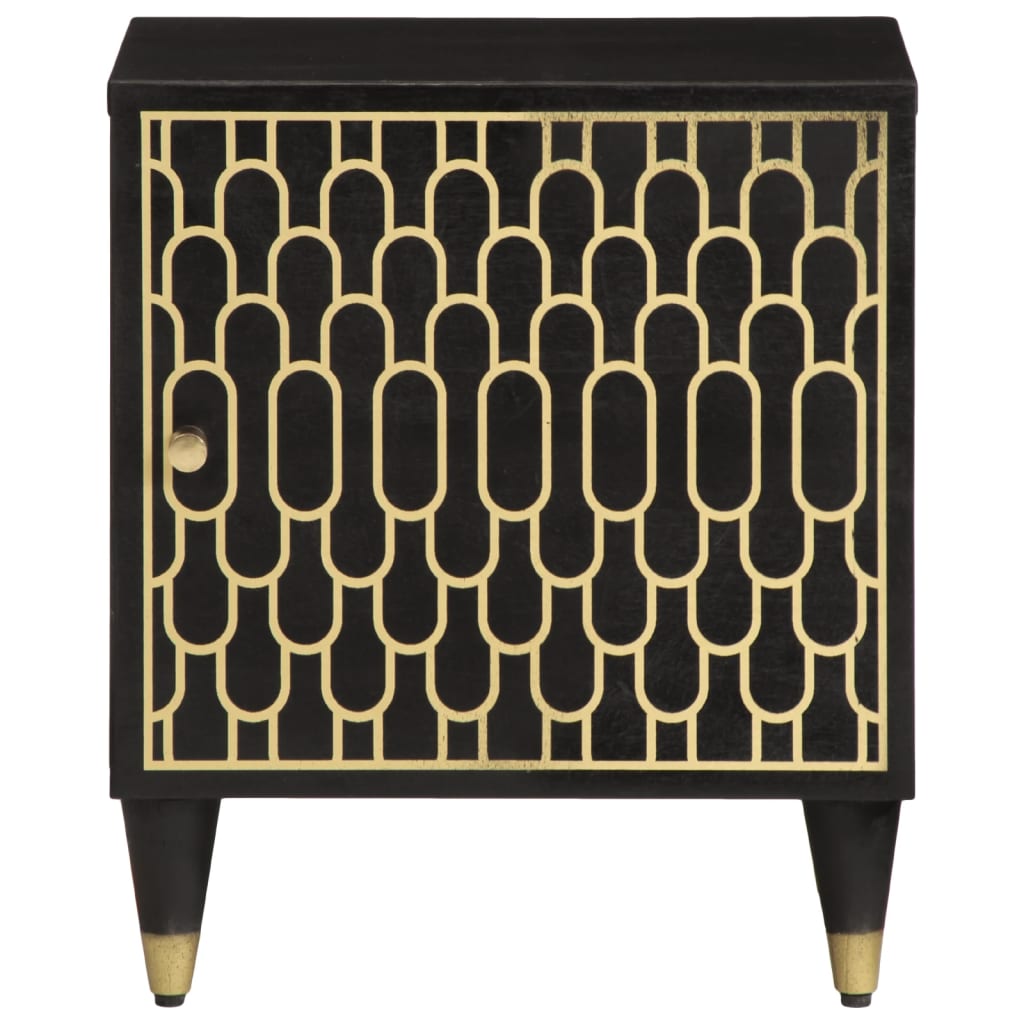 Sengeborde stk. 40x33x46 cm massivt mangotræ - sort, 2 - number 4.