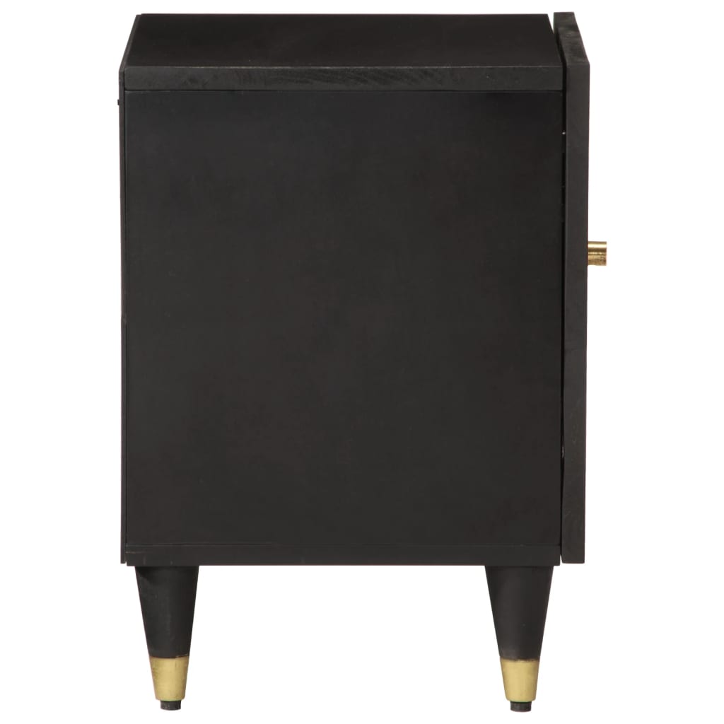 Sengeborde stk. 40x33x46 cm massivt mangotræ - sort, 2 - number 5.